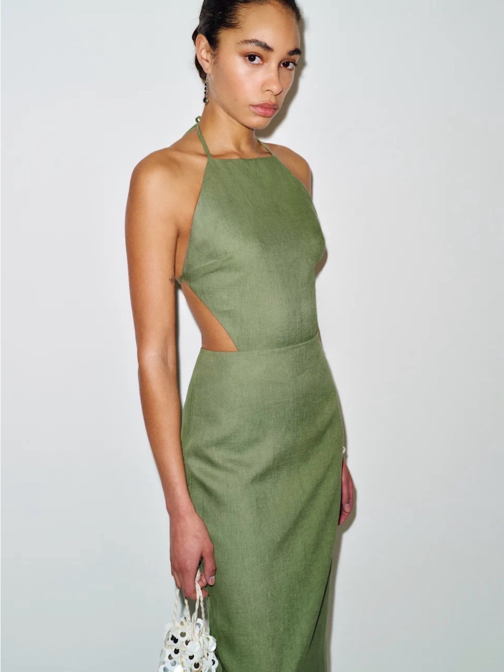 Trista Linen Dress Jade Green Nwt